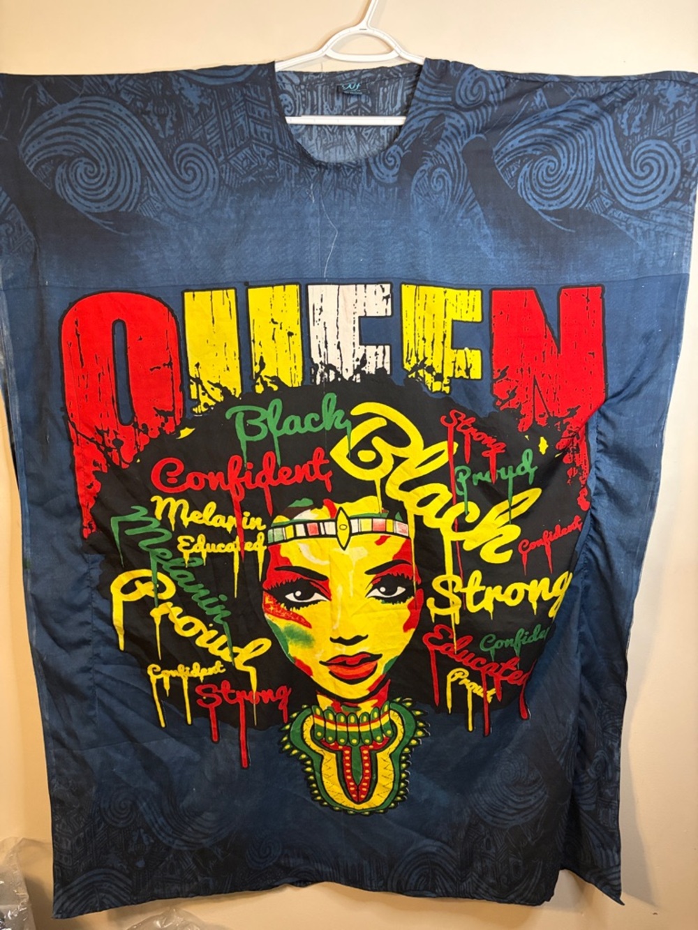 Nf Queen Graphic MuuMuu Dress Navy Women’s OS EUC #404